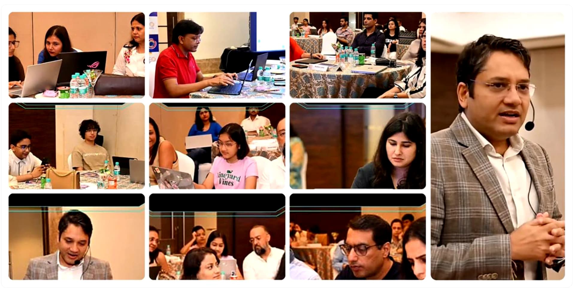 Entrepreneurs participating in Ivy Professional School’s hands-on AI workshop with trainer Prateek Agrawal